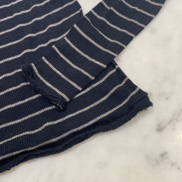 rag & bone Jeans striped ribbed cowl neck top size small - Picture 3 of 5